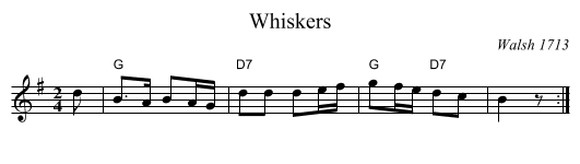 Whiskers - staff notation