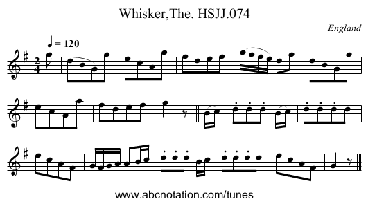 Whisker,The. HSJJ.074 - staff notation