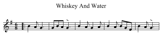 Whiskey And Water - staff notation
