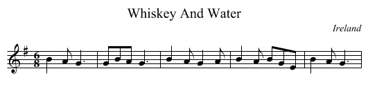 Whiskey And Water - staff notation