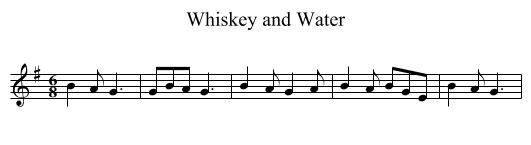 Whiskey and Water - staff notation