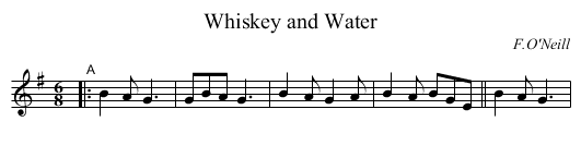 Whiskey and Water - staff notation