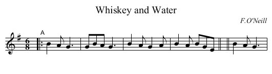 Whiskey and Water - staff notation