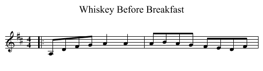 Whiskey Before Breakfast - staff notation