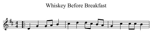 Whiskey Before Breakfast - staff notation