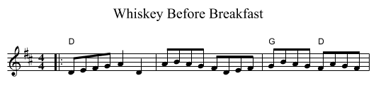 Whiskey Before Breakfast - staff notation