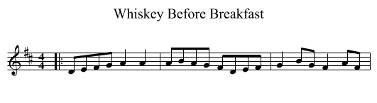 Whiskey Before Breakfast - staff notation