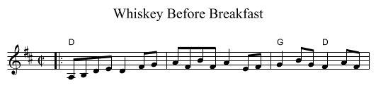 Whiskey Before Breakfast - staff notation