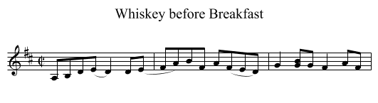 Whiskey before Breakfast - staff notation