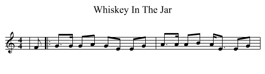 Whiskey In The Jar - staff notation