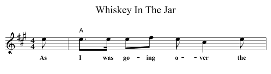 Whiskey In The Jar - staff notation