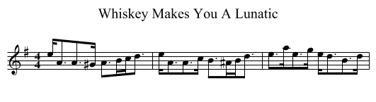 Whiskey Makes You A Lunatic - staff notation