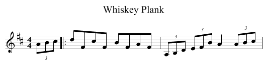 Whiskey Plank - staff notation