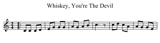 Whiskey, You're The Devil - staff notation