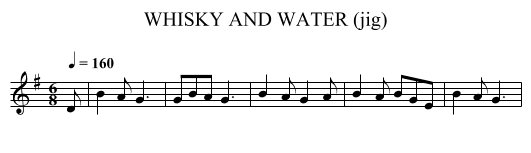 WHISKY AND WATER (jig) - staff notation