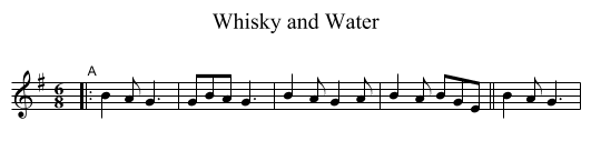 Whisky and Water - staff notation