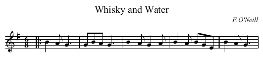Whisky and Water - staff notation