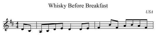 Whisky Before Breakfast - staff notation