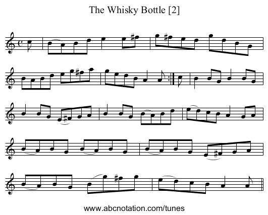 Whisky Bottle [2], The - staff notation