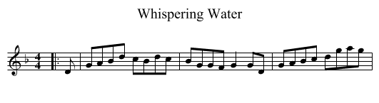 Whispering Water - staff notation