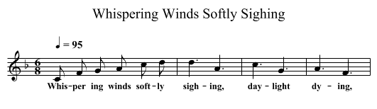 Whispering Winds Softly Sighing - staff notation