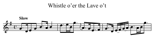 Whistle o’er the Lave o’t - staff notation