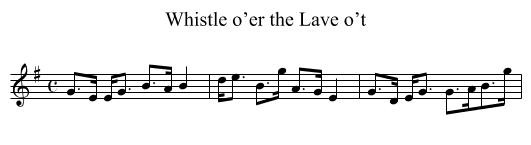 Whistle o’er the Lave o’t - staff notation