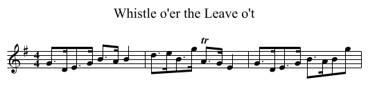 Whistle o'er the Leave o't - staff notation