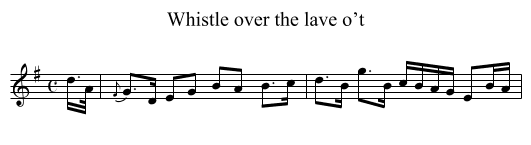 Whistle over the lave o’t - staff notation