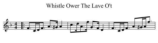 Whistle Ower The Lave O't - staff notation