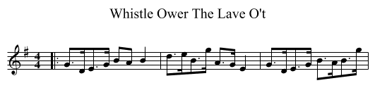 Whistle Ower The Lave O't - staff notation