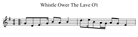 Whistle Ower The Lave O't - staff notation
