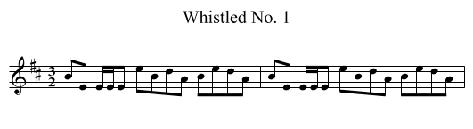 Whistled No. 1 - staff notation