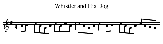 Whistler and His Dog - staff notation