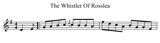 Whistler Of Rosslea, The  - staff notation