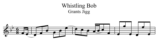 Whistling Bob - staff notation