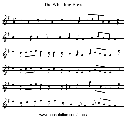 Whistling Boys, The - staff notation