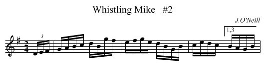 Whistling Mike   #2 - staff notation