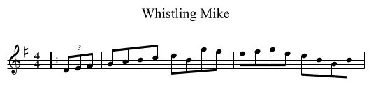 Whistling Mike - staff notation