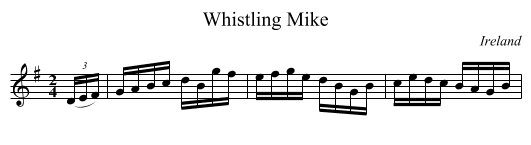 Whistling Mike - staff notation