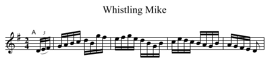 Whistling Mike - staff notation