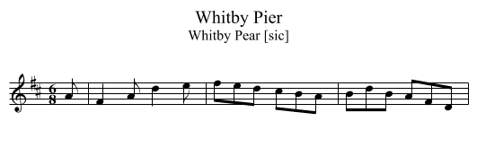 Whitby Pier - staff notation