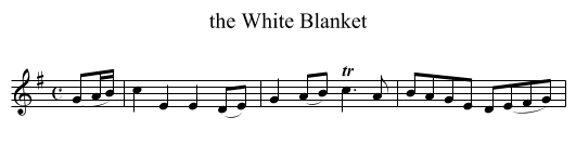 White Blanket, the  - staff notation