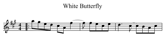 White Butterfly - staff notation