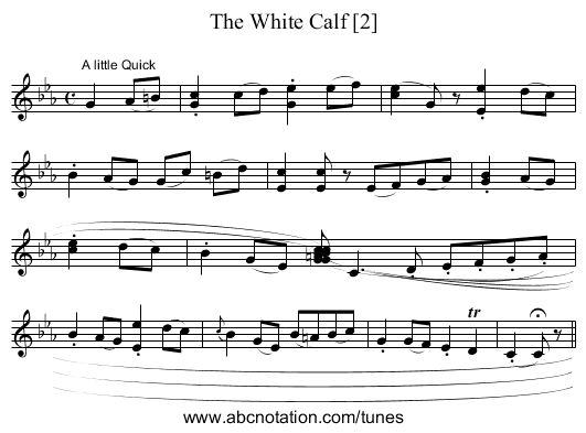 White Calf [2], The - staff notation