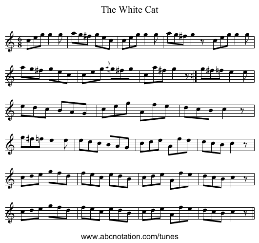 White Cat, The - staff notation