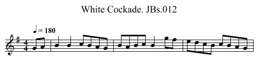White Cockade. JBs.012 - staff notation
