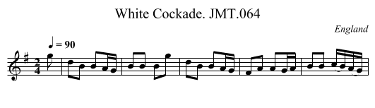 White Cockade. JMT.064 - staff notation
