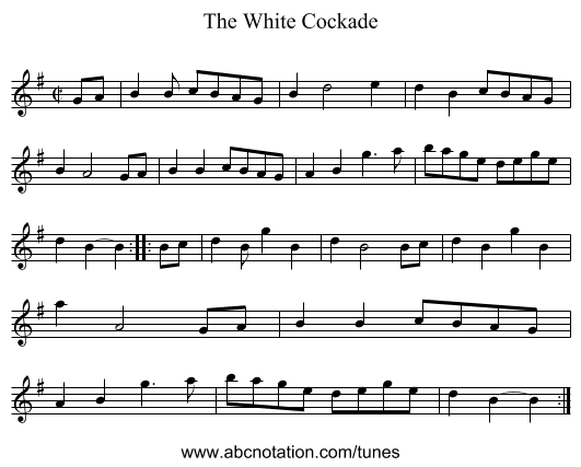 White Cockade, The - staff notation