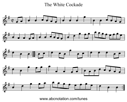 White Cockade, The - staff notation